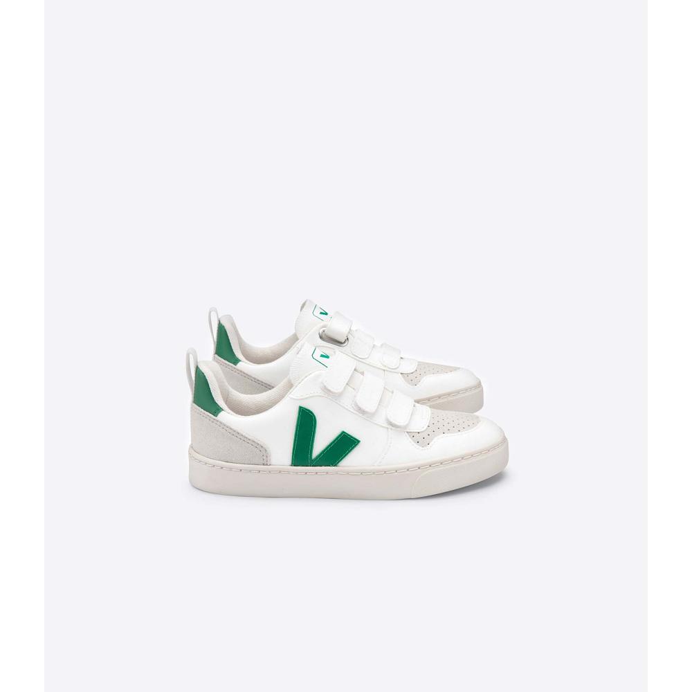 Pantofi Copii Veja V-10 CWL White/Green | RO 775KOR